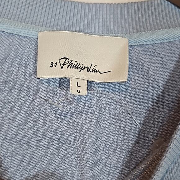 NWOT 3.1 Phillip Lim Raglan French Terry Sweatshirt Light Blue - Picture 3 of 7